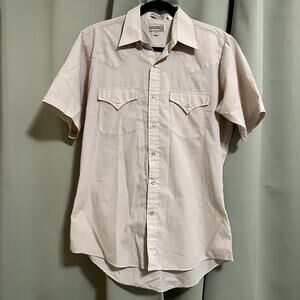Sheplers Vintage 90s Pearl Snap Beige Men's Western Shirt